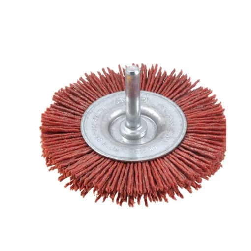 Circular wire brush on 8 mm shank Ø 80 mm thickness 35 mm crimped steel 0.25 mm