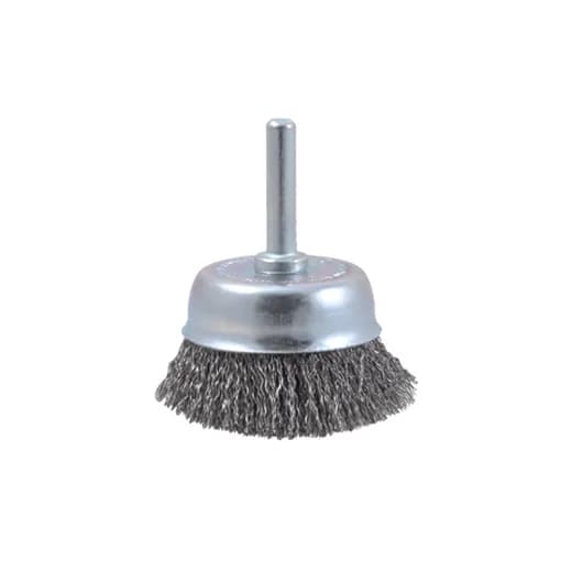 Rundbürste mit Schaft 8 mm Ø 80 mm Breite 35 mm Stahldraht gezopft 0,25 mm