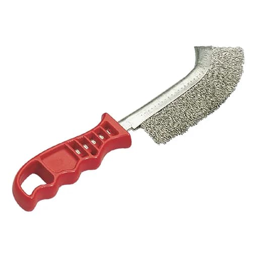 Circular brush on 8 mm spindle Ø 80 mm width 35 mm steel knotted 0.25 mm