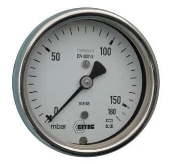 CITEC Manomètre boitier inox sec