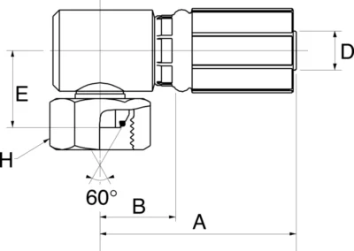 GATES HYDRAULIQUE EMB. FEM. BSP 60° 1" COUDE 90° CT