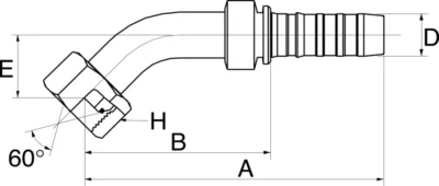 GATES HYDRAULIQUE EMB. FEM. BSP 60° 1" COUDE 45°