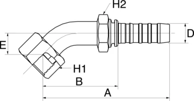 GATES HYDRAULIQUE EMB. FEM. ORFS 2" COUDE 45°