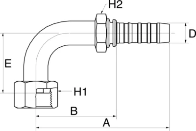 GATES HYDRAULIQUE EMB. FEM. ORFS 2" COUDE 90°