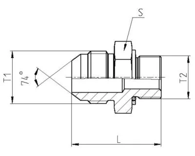 GATES HYDRAULIQUE M.BSP.OR 1" X MJIC 1"5/16