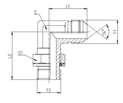 GATES HYDRAULIQUE COUDE 90°M.BSP.OR 1/4" X MJIC 7/16"