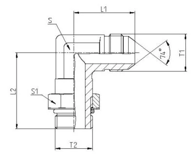 GATES HYDRAULIQUE COUDE 90°MSAE 1"5/16 X MJIC 1"5/16
