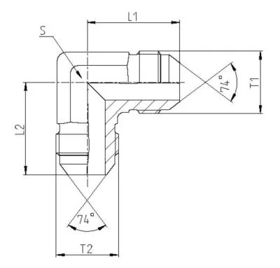 GATES HYDRAULIQUE COUDE 90° MJIC 3/4" X MJIC 7/8"