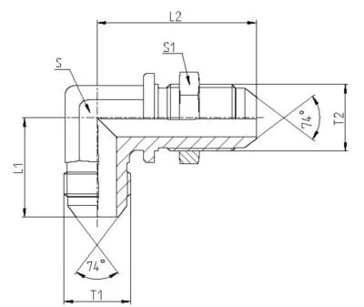 GATES HYDRAULIQUE MJIC 1/2" X MJIC 1/2" PC C90°