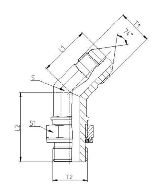 GATES HYDRAULIQUE COUDE 45°M.BSP.OR 1/4" X MJIC 7/16"