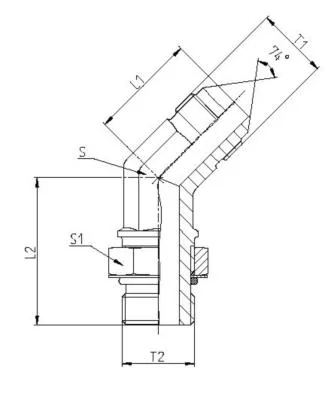 GATES HYDRAULIQUE COUDE 45°MSAE 3/4" X MJIC 9/16"
