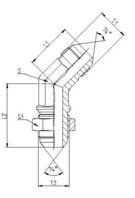 GATES HYDRAULIQUE MJIC 1"5/16 X MJIC 1"5/16 PC C45°