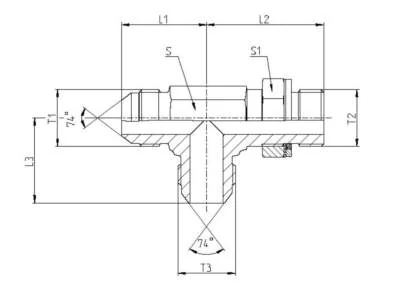 GATES HYDRAULIQUE TE MJIC1"1/16XMBSPOR1/2"XMJIC1"1/16