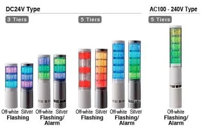 PATLITE COL. MULTI-COULEURS 3 NIVEAUX 24VDC