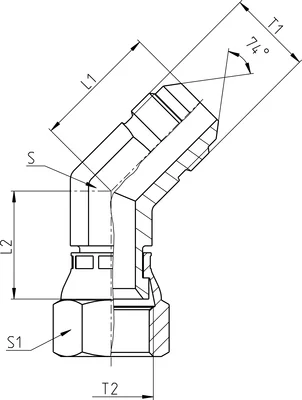 GATES HYDRAULIQUE C45° MBSPCT 1/4" X FEM BSP60° 1/4"