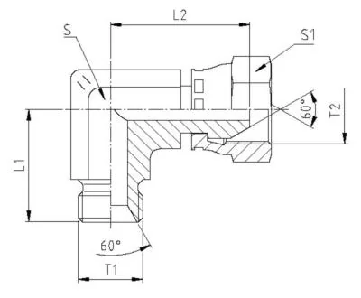 GATES HYDRAULIQUE COUDE 90° MBSPCT 1" X FEM. BSP60° 1"