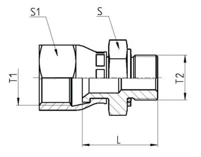 GATES HYDRAULIQUE M.BSP.OR 1/4" X FJIC 7/16"