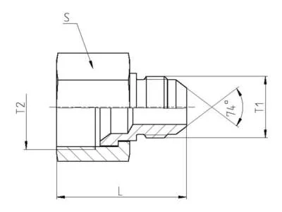 GATES HYDRAULIQUE MJIC 7/16"X FJIC 1"1/16
