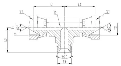 GATES HYDRAULIQUE TE FEM. FEM. MALE BSP 60° 1/2"