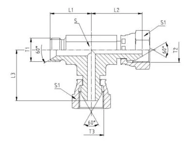 GATES HYDRAULIQUE TE MALE FEM. FEM. BSP 60° 1/4"