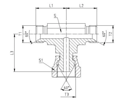 GATES HYDRAULIQUE TE MALE MALE FEMELLE BSP 60° 1/2"