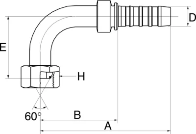 GATES HYDRAULIQUE EMB. FEM. BSP 60° 1" COUDE 90°