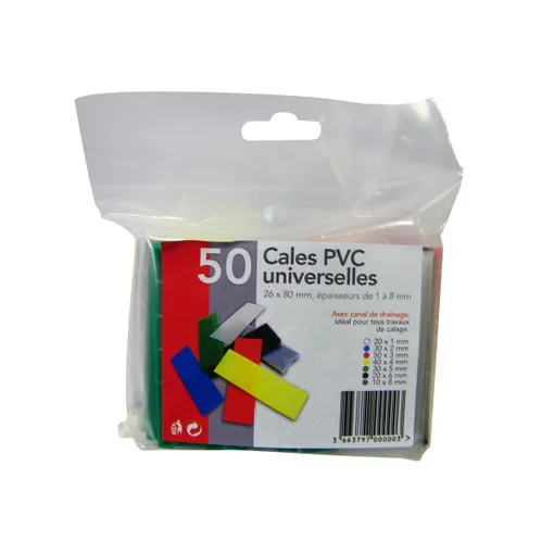 Assorted universal PVC shims 80x26 mm pack of 50pcs