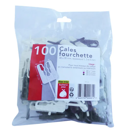 Gabel-Distanzstücke sortiert PVC 40 x 30 mm Beutel 100 Stk.