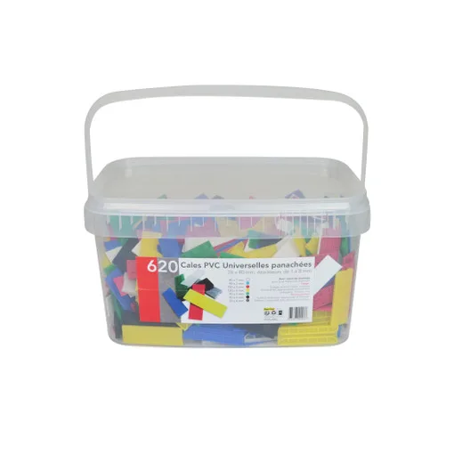 Assorted universal PVC shims 80x26 mm bucket 620 pcs