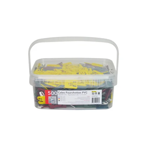 Sortierte Gabelkeile PVC 40x30 mm Eimer 500 Stk.