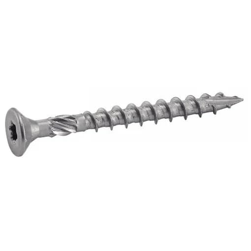 Vis a bois pour facade tete fraisee 6 lobes INOX A2 5x50/35 bte 200