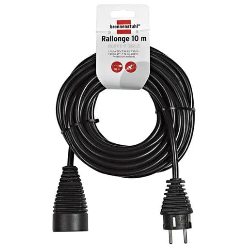 Black extension lead 5 M H05VV-F 3G1,5