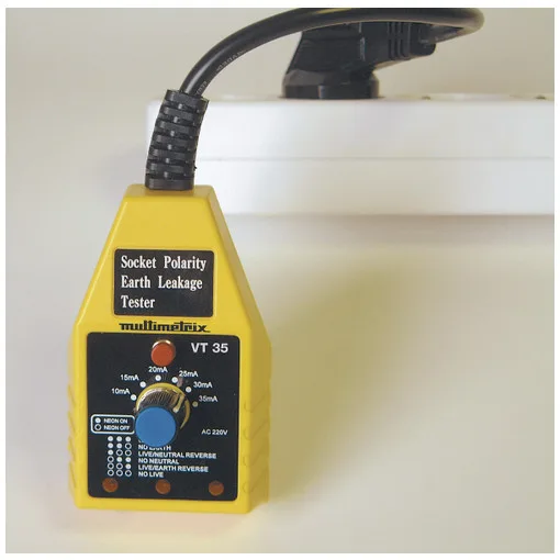 2P+E socket tester with RCD trip function VT35