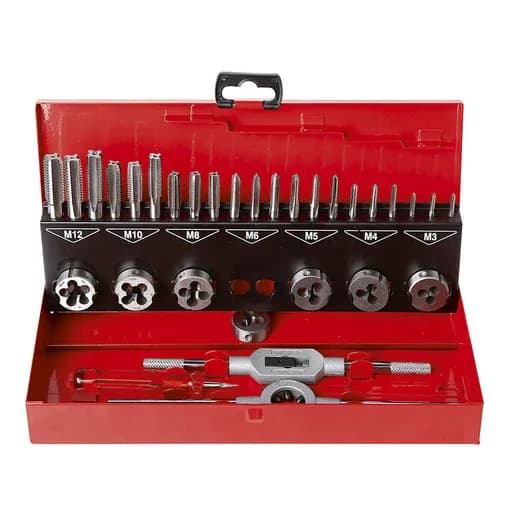HSS tap DIN 352 + HSS die (31-piece set)