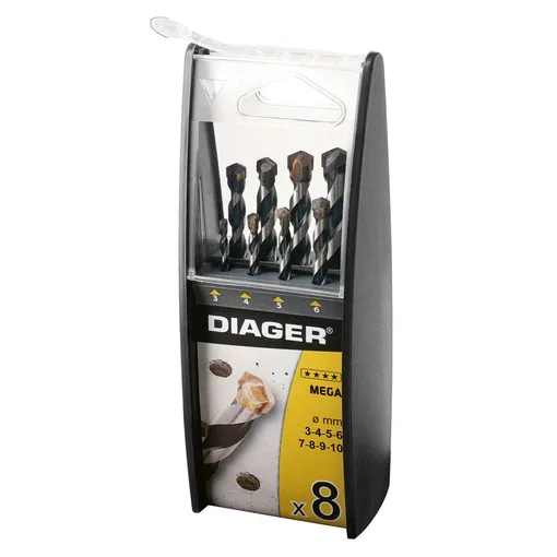 Mega cylindrical shank masonry drill bit (8-piece duo set)