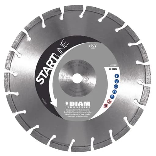 Diamanttrennscheibe kombiniert Beton-Asphalt HT RDT MX60 D. 350 x 25
