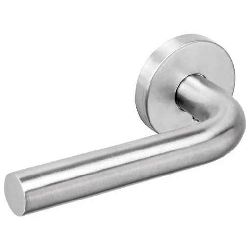 304 Brushed stainless steel lever handle set Lok 15 wave design on rose