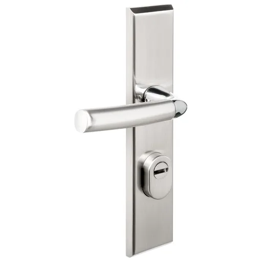 Sicherheitsdrücker BC Achsabstand 195 mm Dornmaß 70 mm C7 Zamak Ausführung satiniertes Nickel Lok70