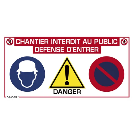 Construction site no public access sign