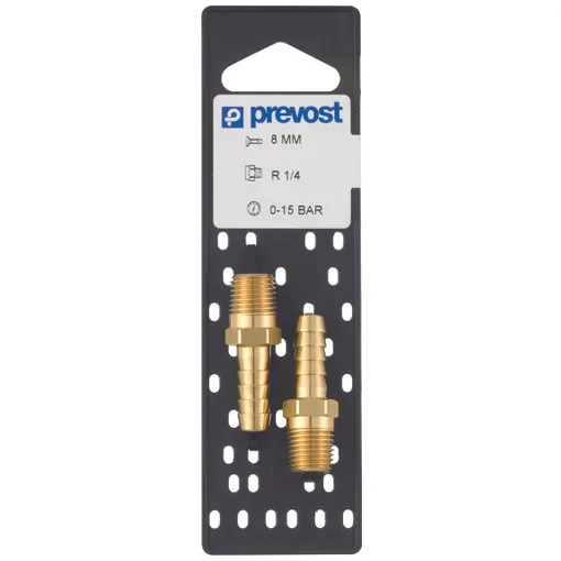 Giunzione filettata su piastra maschio BSPT R 1/4 per tubo Ø 10 mm (la coppia)