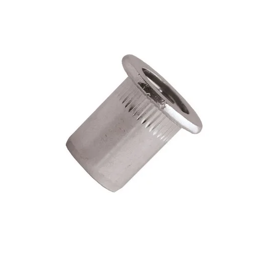 Tuerca remachable moleteada cabeza plana INOX A2 M6 caja 100