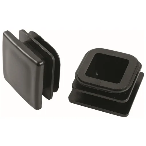 Tapón de inserción de plástico negro 60x60 (bolsa de 12)