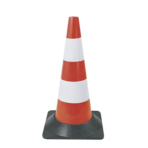 Plastic traffic bollard with rubber base H. 1 m