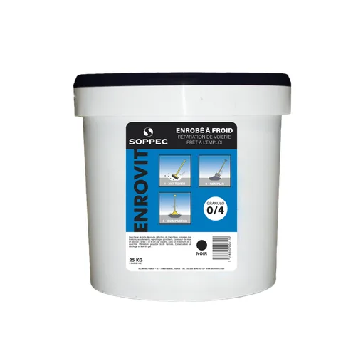 Mezcla bituminosa en frío Enrovit negro cubo de 25 kg