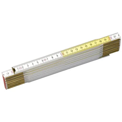 Metro plegable 2 m x 17 mm madera blanco-amarillo