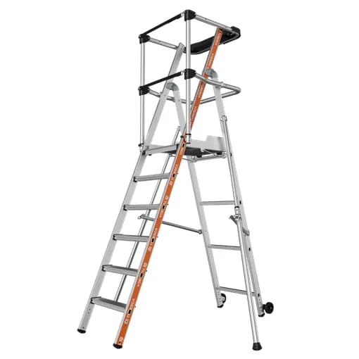 Raptor 7-tread platform with guardrail and straps