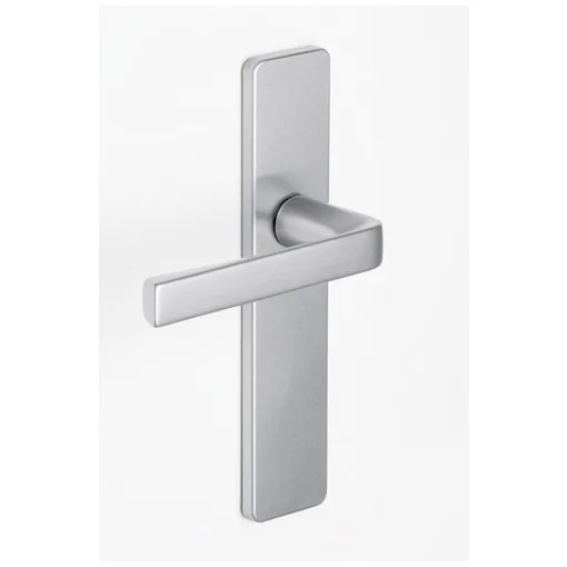Kaza door handle set, 195 mm centres, latch only, silver